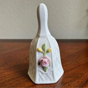 Belleek porcelain China bell with rose details